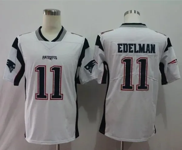 New England Patriots Julian Edelman #11 White Authentic Jersey - 1