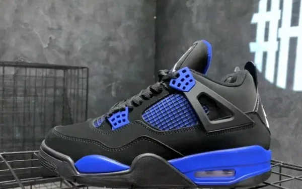 Air Jordan 4 Retro Royal Blue Black Sneakers - 1
