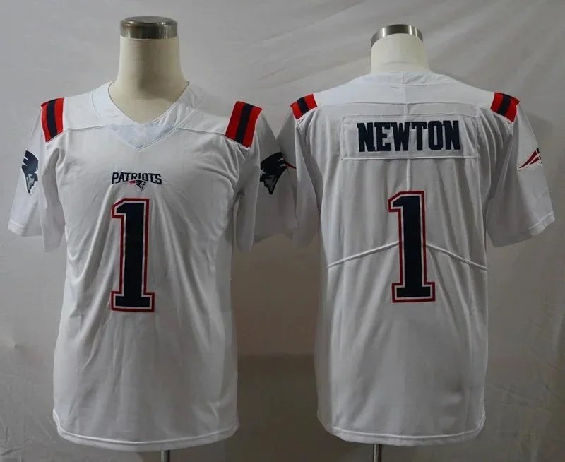 New England Patriots #1 Newton White Alternate Jersey - 3