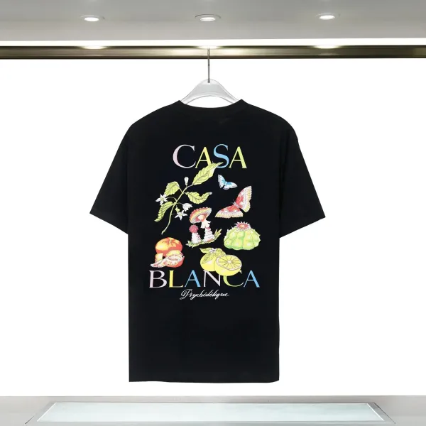 Casa Blanca Psychedélique Graphic Print Black T-Shirt - 1