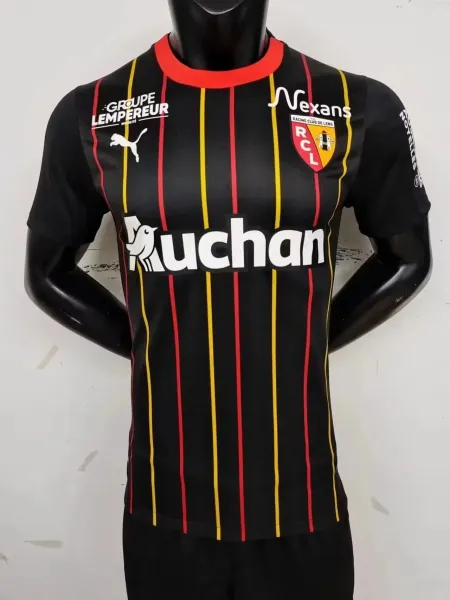 Puma Racing Club de Lens 2023-24 Away Jersey Black Red Yellow Striped Jersey - 1