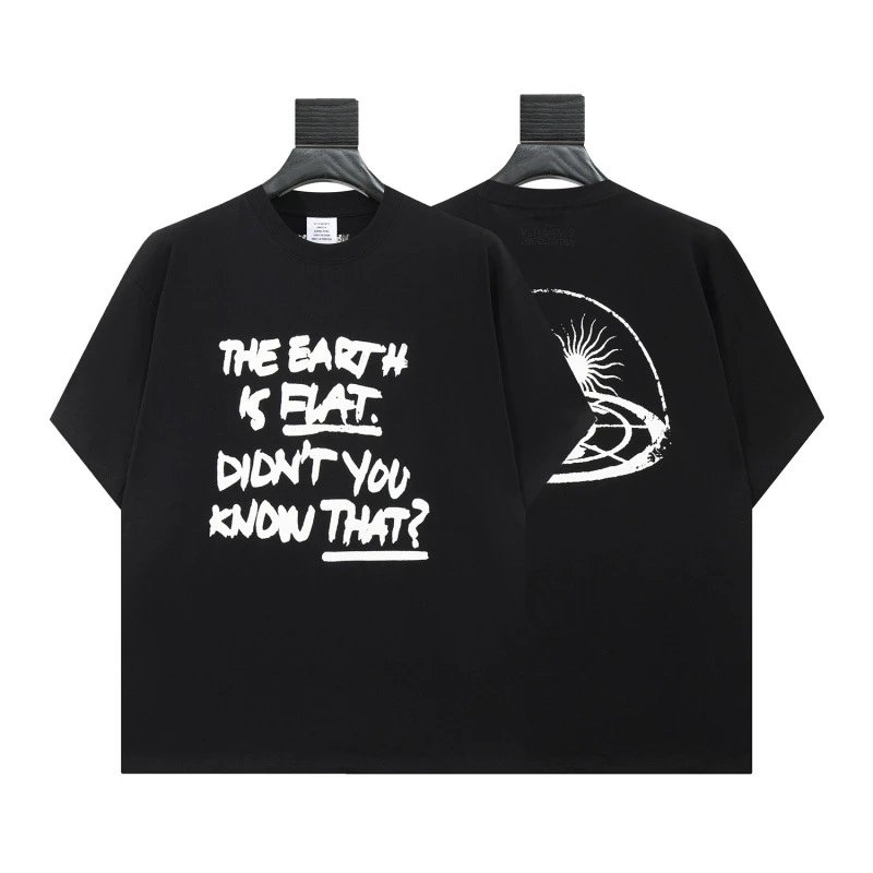Corteiz Flat Earth Graphic T-Shirt Black - 1