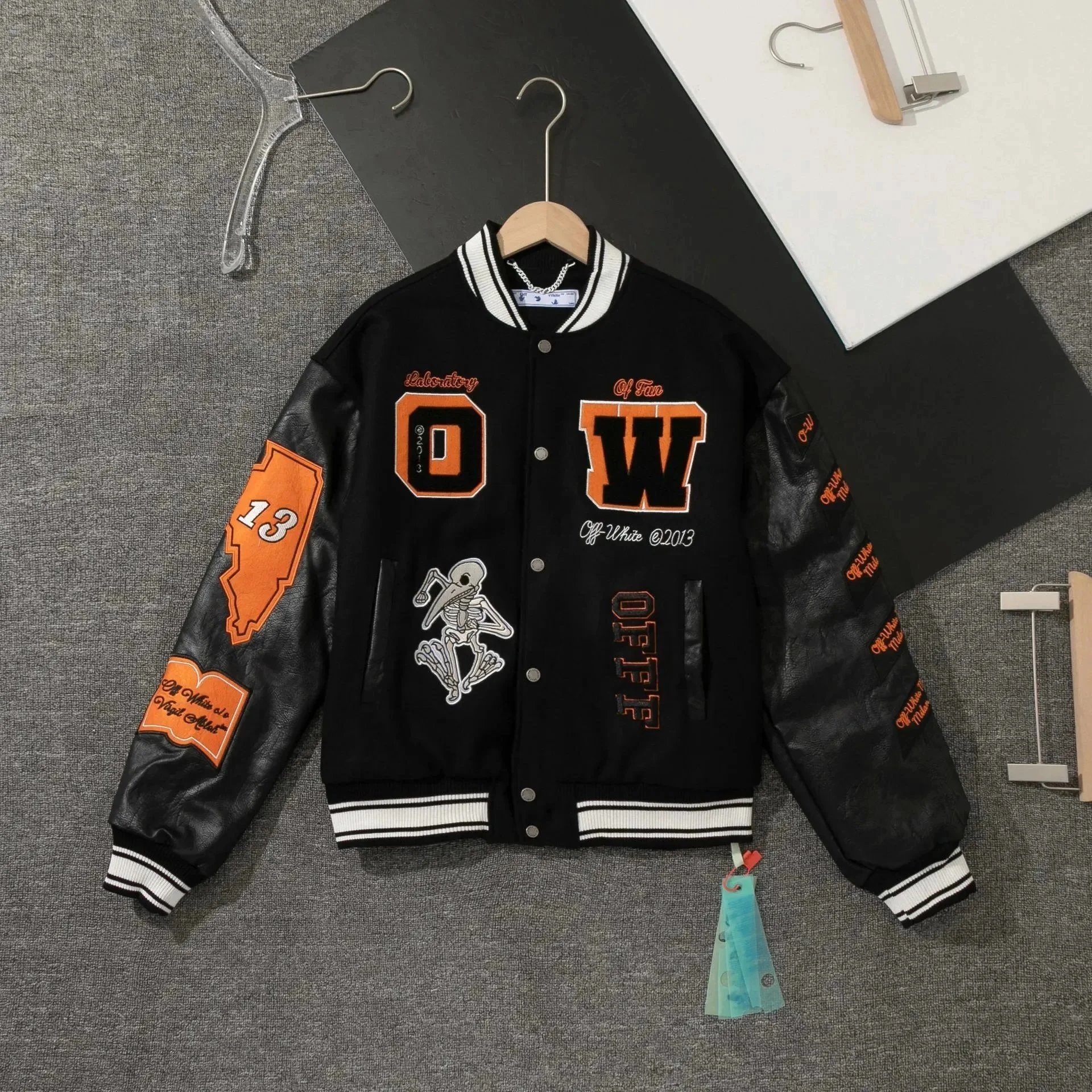 Off-White x ABLOH '22-'23 Winged Horse Varsity Jacket Black/White - 9