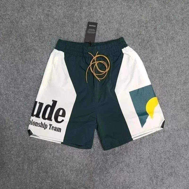 Rhude x Automobili Lamborghini Embroidered Logo Shorts Green - 6