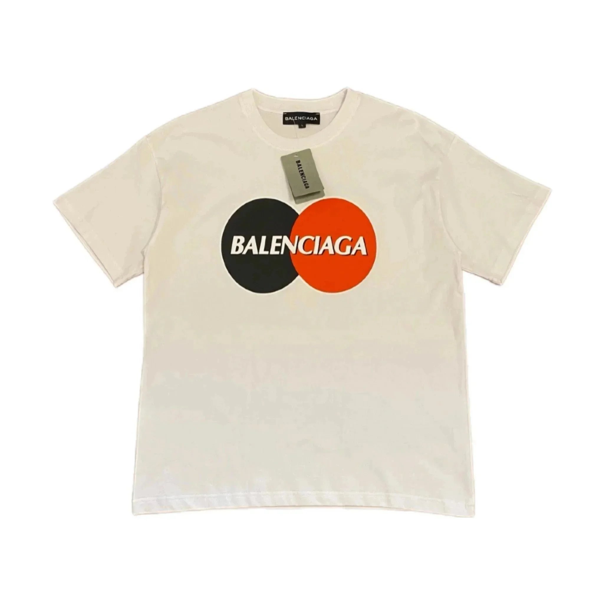 Balenciaga Double Circle Logo White T-Shirt - 1