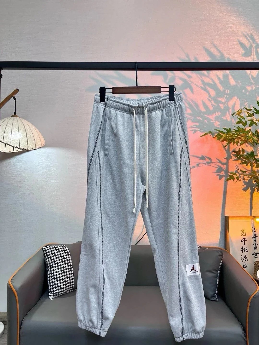 Air Jordan Sweatpants Beige with Contrast Stitching Sweatpants - 5