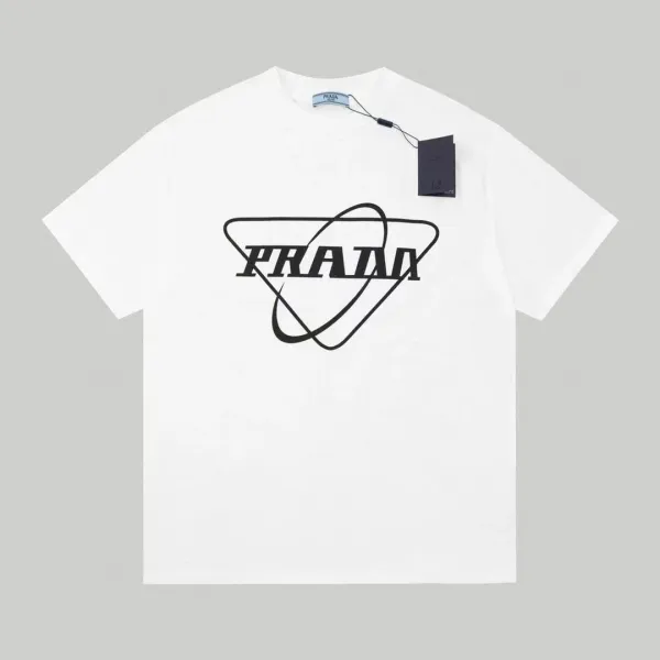 Prada Logo Graphic Print White T-Shirt - 11