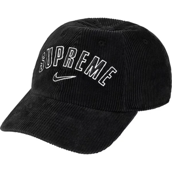 Supreme x Nike Corduroy Baseball Cap Black - 1