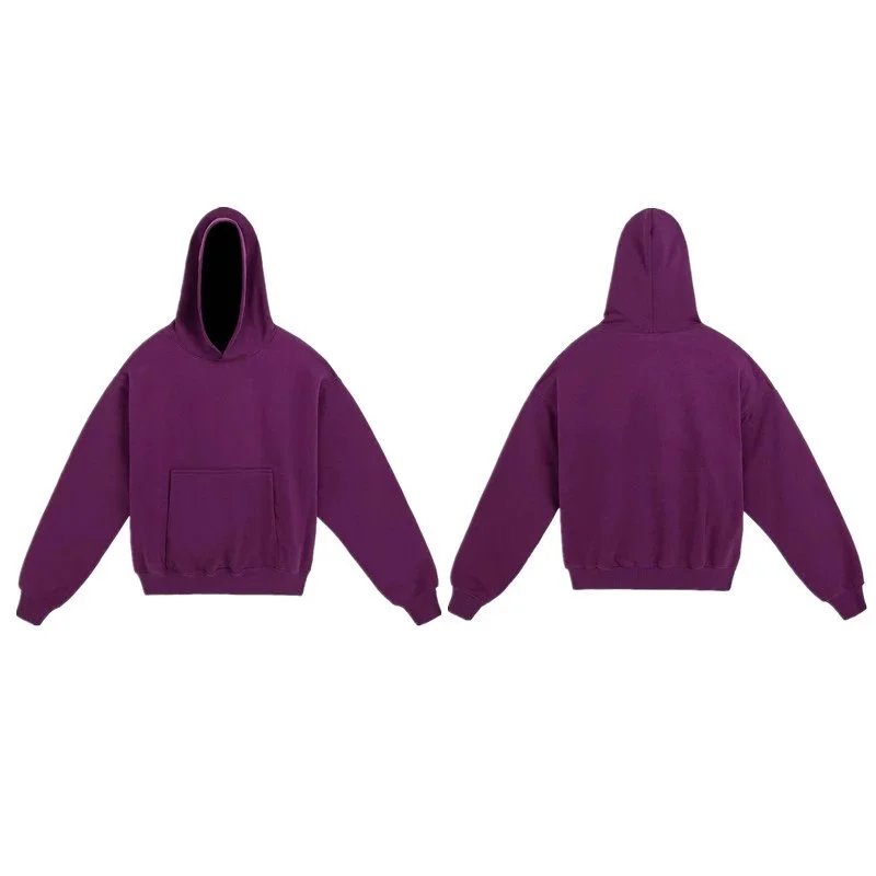 Design Oversized Cropped Hoodie Purple - 4