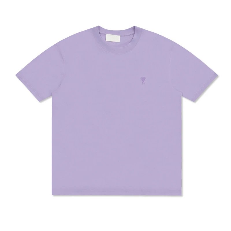 AMI Paris Heart Logo T-Shirt Lavender T-Shirt - 1