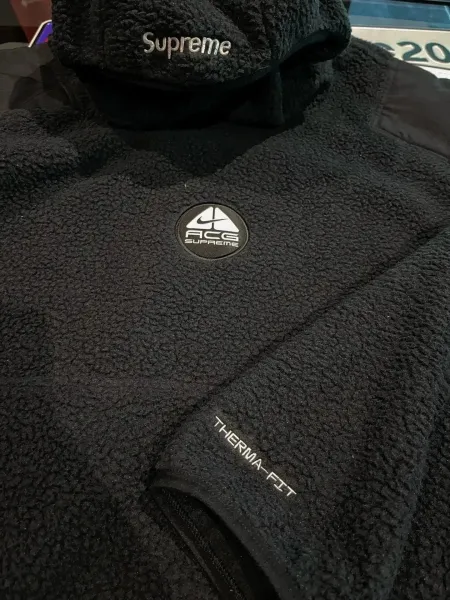 Supreme x The North Face Fleece Balaclava Hoodie Black Outerwear - 7