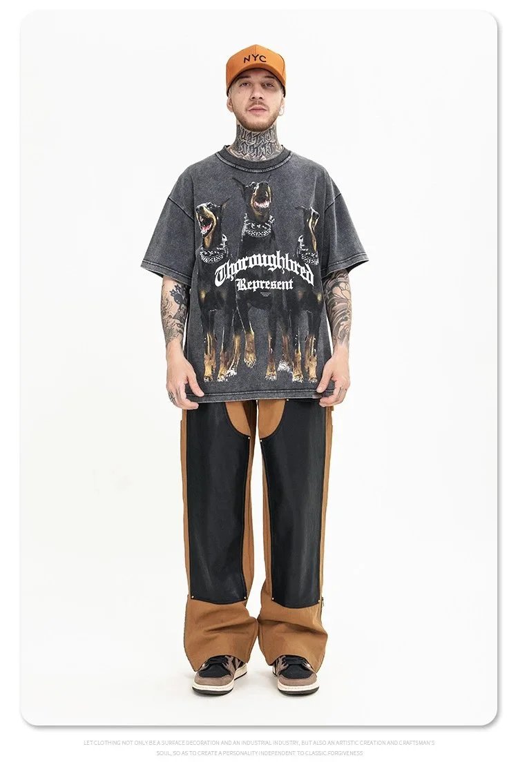 Thormaybred Represent Doberman Print Beige T-Shirt - 9