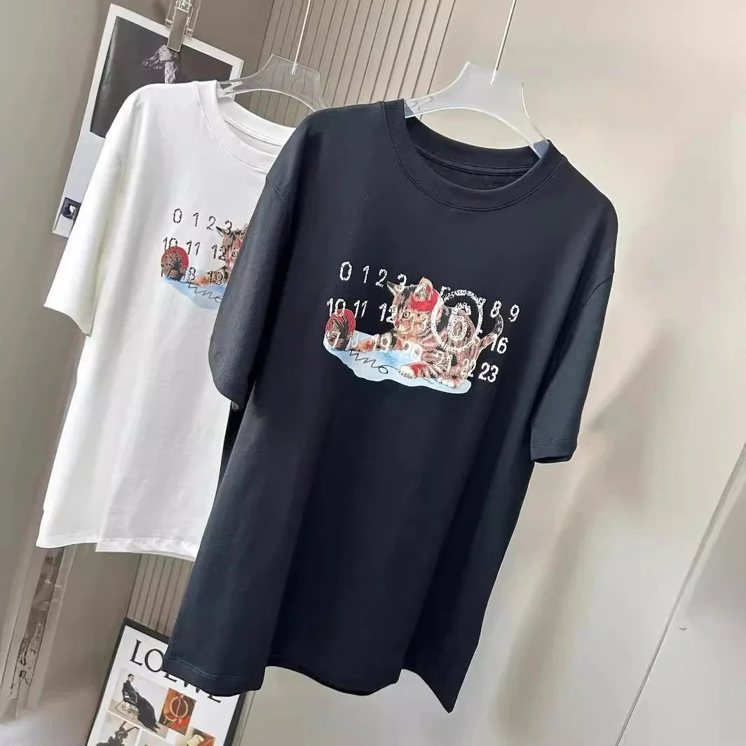 Off-White x Cat Print Graphic T-Shirt Black - 2