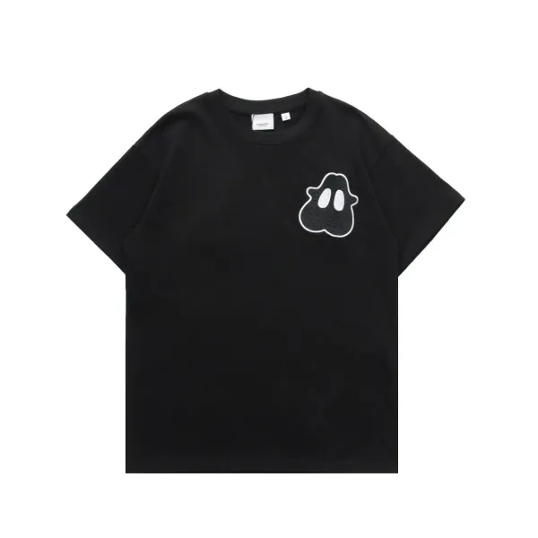 Burberry Ghost Motif Cotton T-Shirt Black - 1