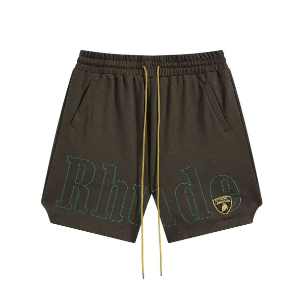 Rhude x Automobili Lamborghini Outline Logo Shorts Black - 1