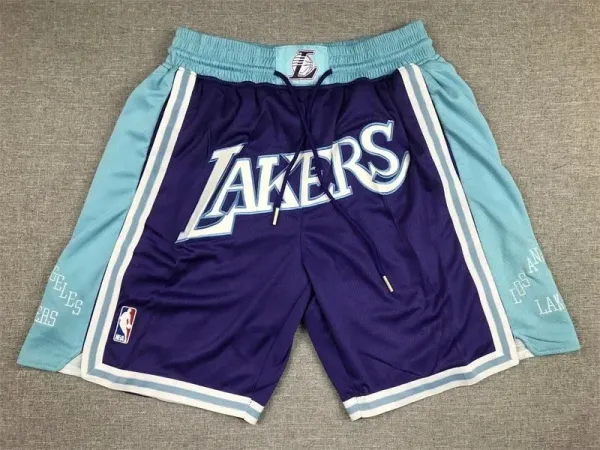 Los Angeles Lakers City Edition Swingman Shorts Purple/Teal Basketball Shorts - 1