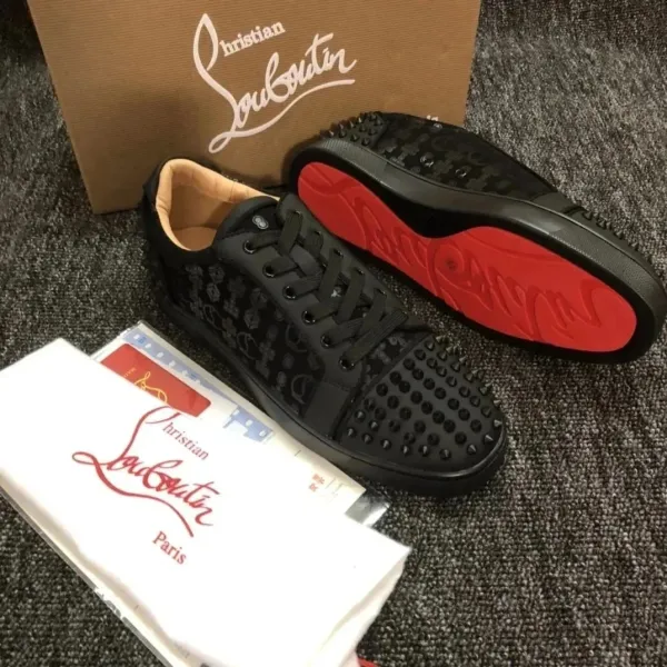 Christian Louboutin Louis Spikes Black/Red Sneakers - 1
