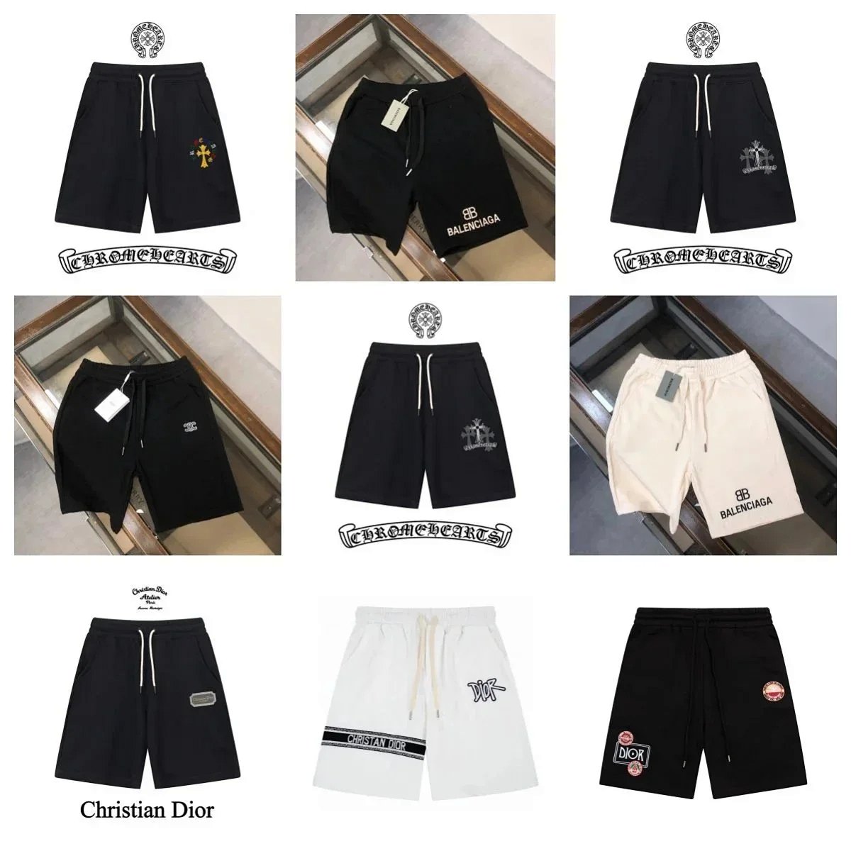 Celine Logo Embroidered Beige Sweat Shorts product detail 2 in Litbuy spreadsheet finds