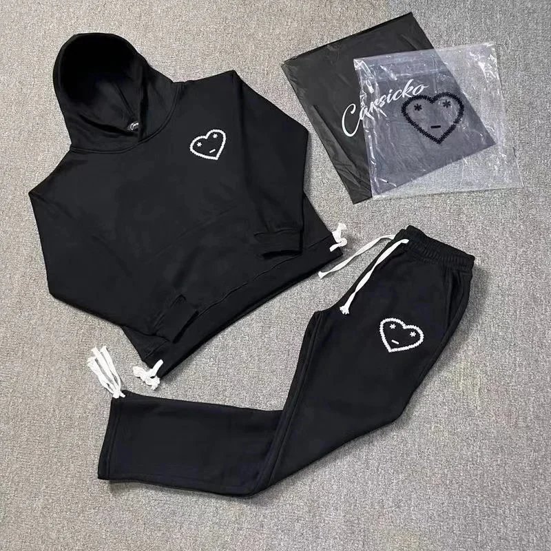 Comme des Garçons Play Heart Embroidered Black Sweatpants - 5