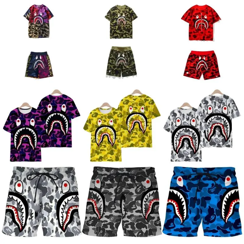 BAPE Shark Camouflage Print Matching Set