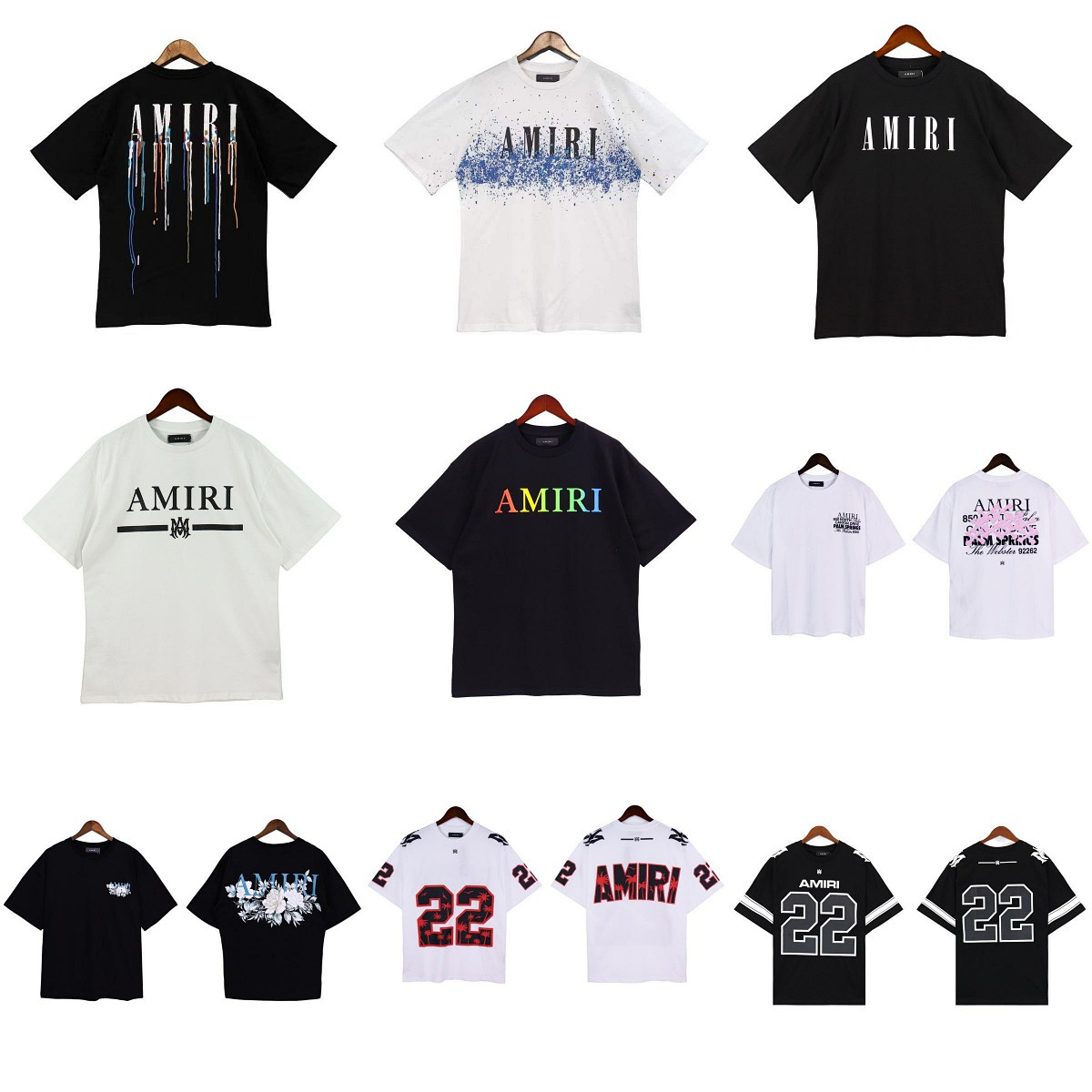Amiri 22 Embroidered Graphic T-Shirt Light Blue product detail 2 in Litbuy spreadsheet finds
