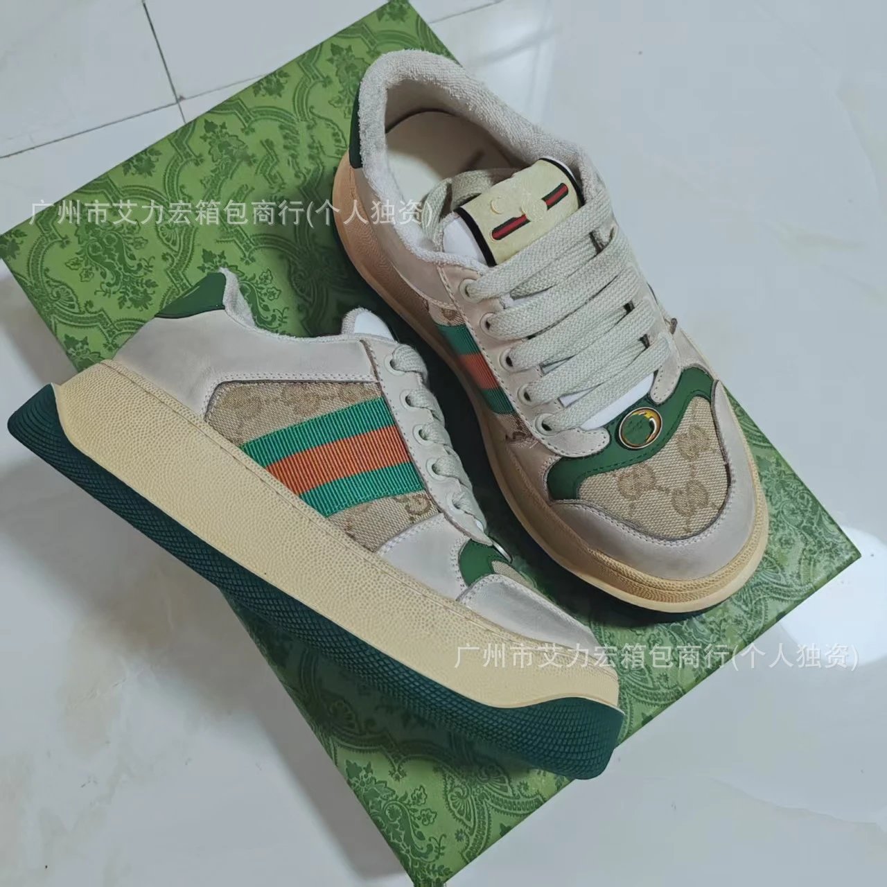 Gucci Rhyton GG Monogram Beige Sneakers - 5
