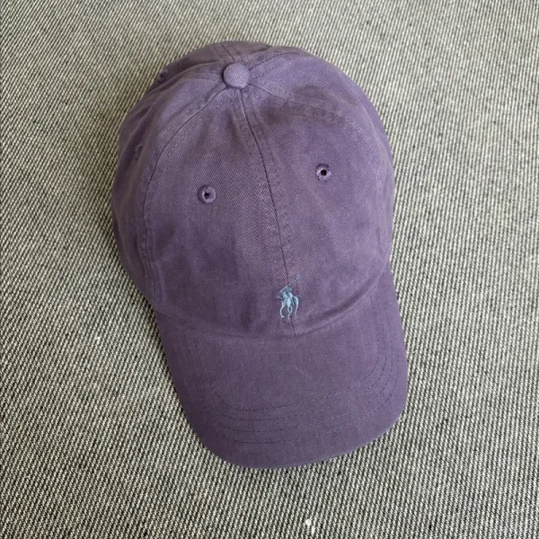 Ralph Lauren Polo Pony Embroidered Baseball Cap Purple - 1