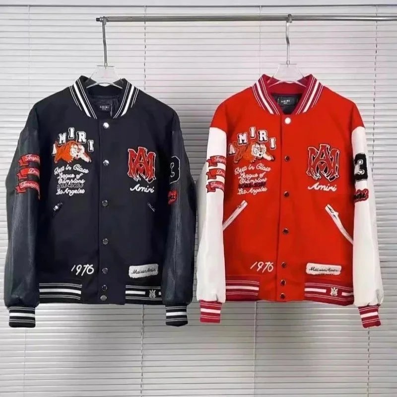 Amiri Varsity Jacket Black and Red