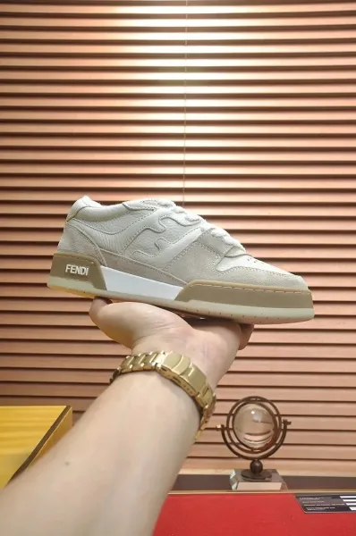 Fendi Fendace FF Logo White Leather Sneakers - 3
