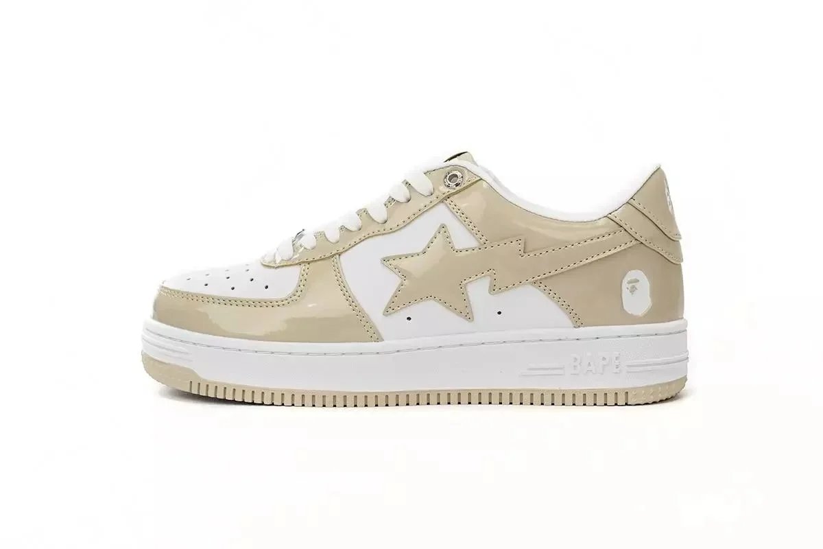 A Bathing Ape Sneakers BAPE STA low-top — White Brown Mirror Surface