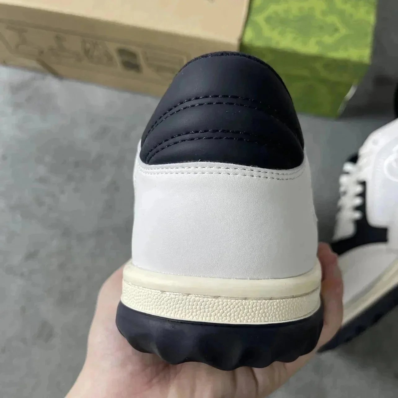 Gucci Rhyton White Leather Sneakers - 10