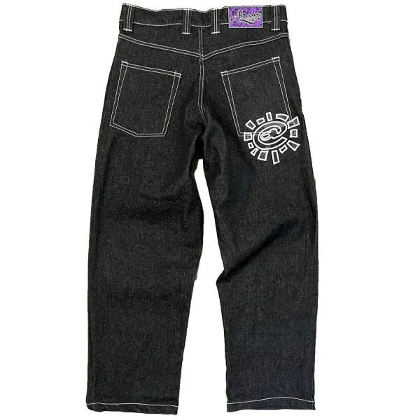 Corteiz Logo Patch Black Raw Denim Jeans - 35