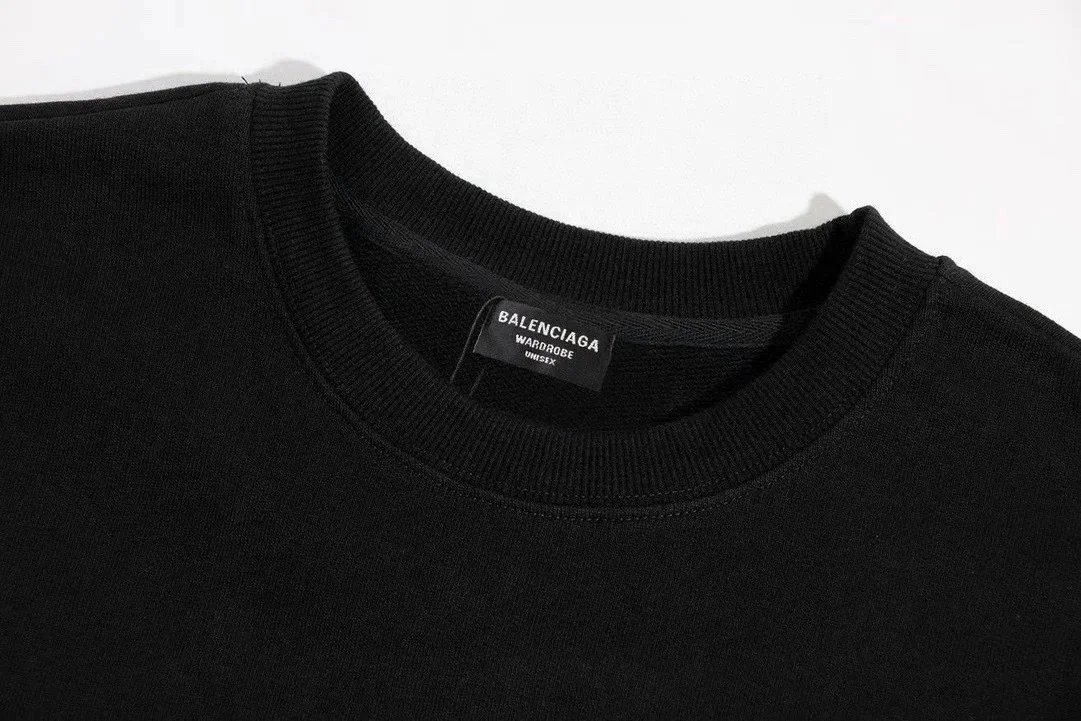 Balenciaga Logo Graphic Black Hoodie - 9