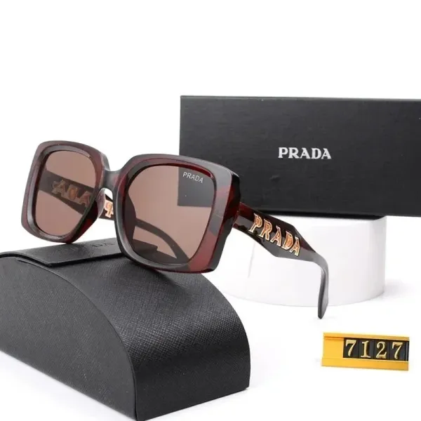 Prada PRADA 7127 Brown Acetate Oversized Square Sunglasses - 1