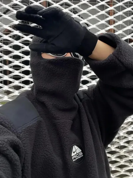 Supreme x The North Face Fleece Balaclava Hoodie Black Outerwear - 10
