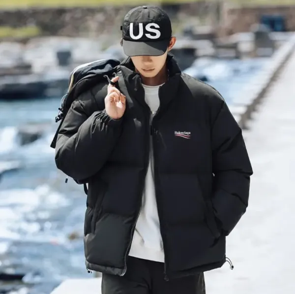 Balenciaga Logo-Embroidered White Down Jacket - 7