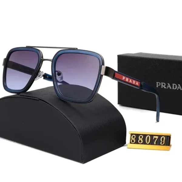 Prada Square Aviator Sunglasses Blue Gradient Lens - 1