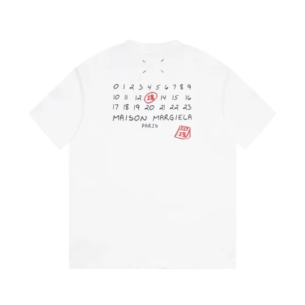 Maison Margiela Calendar Print White T-Shirt - 1
