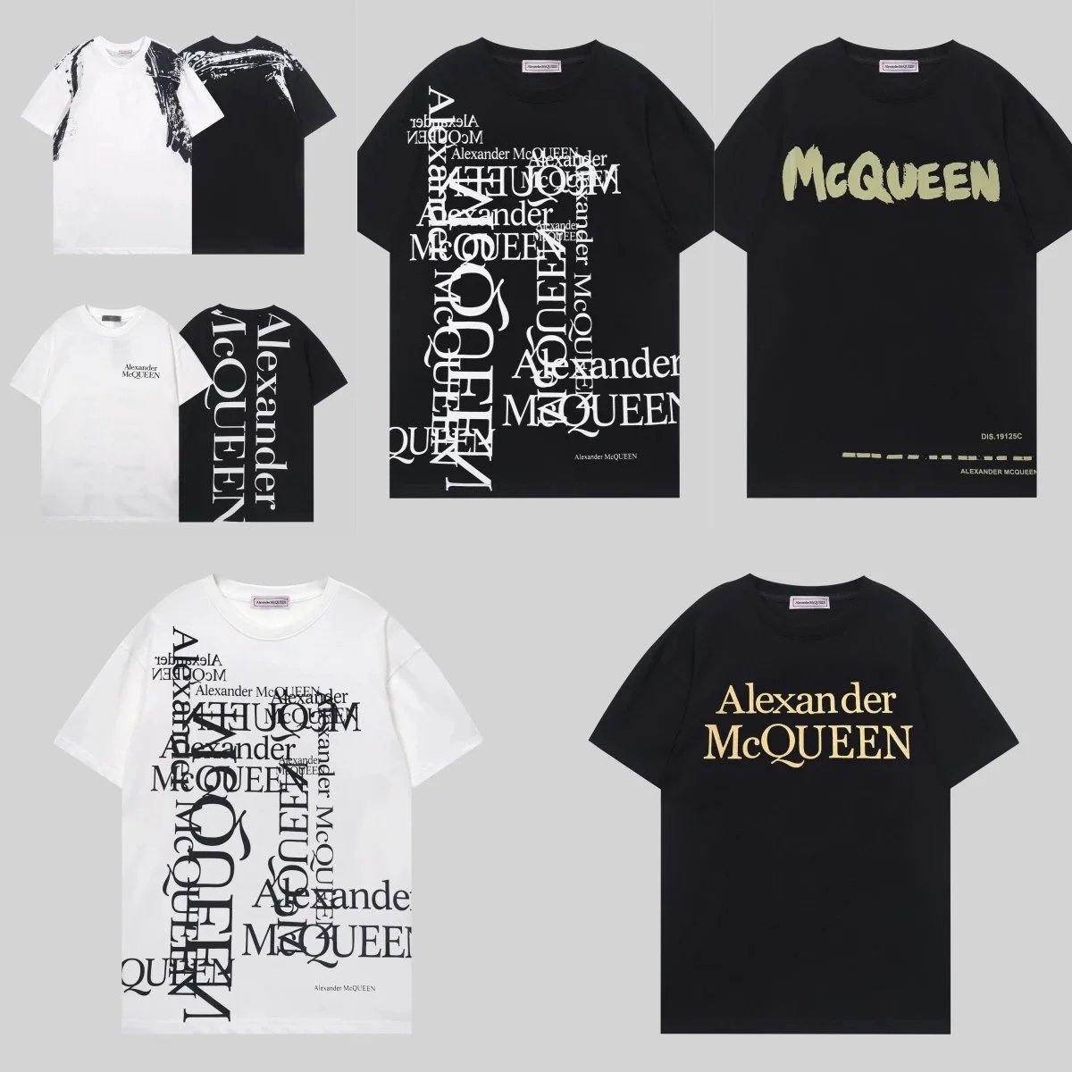Alexander McQueen Black and White Graphic T-Shirt Set