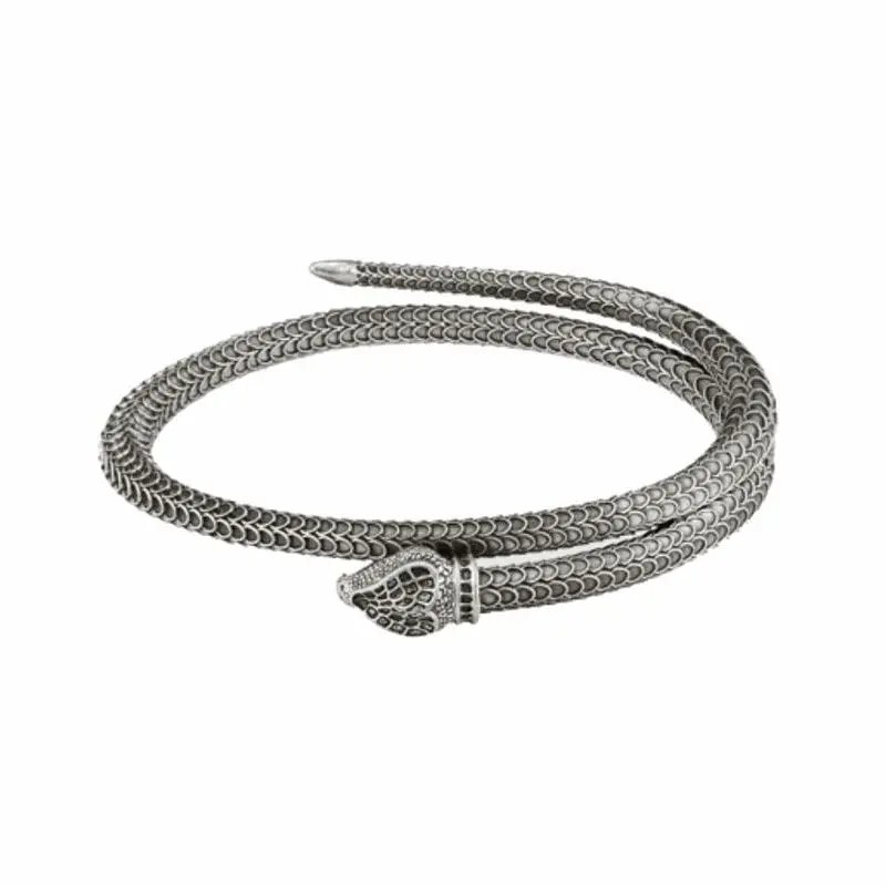 Bulgari Silver Snake Bangle Bracelet