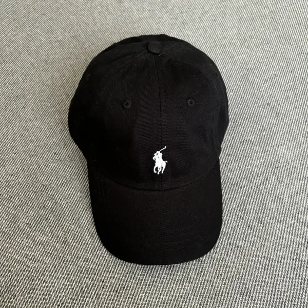 Ralph Lauren Polo Pony Embroidered Black Baseball Cap - 1