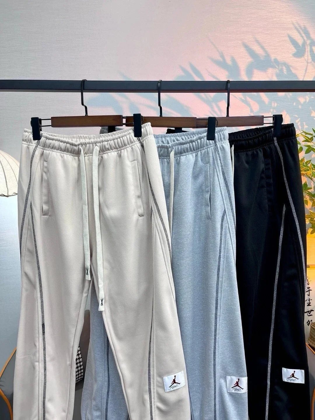 Air Jordan Sweatpants Beige with Contrast Stitching Sweatpants - 7