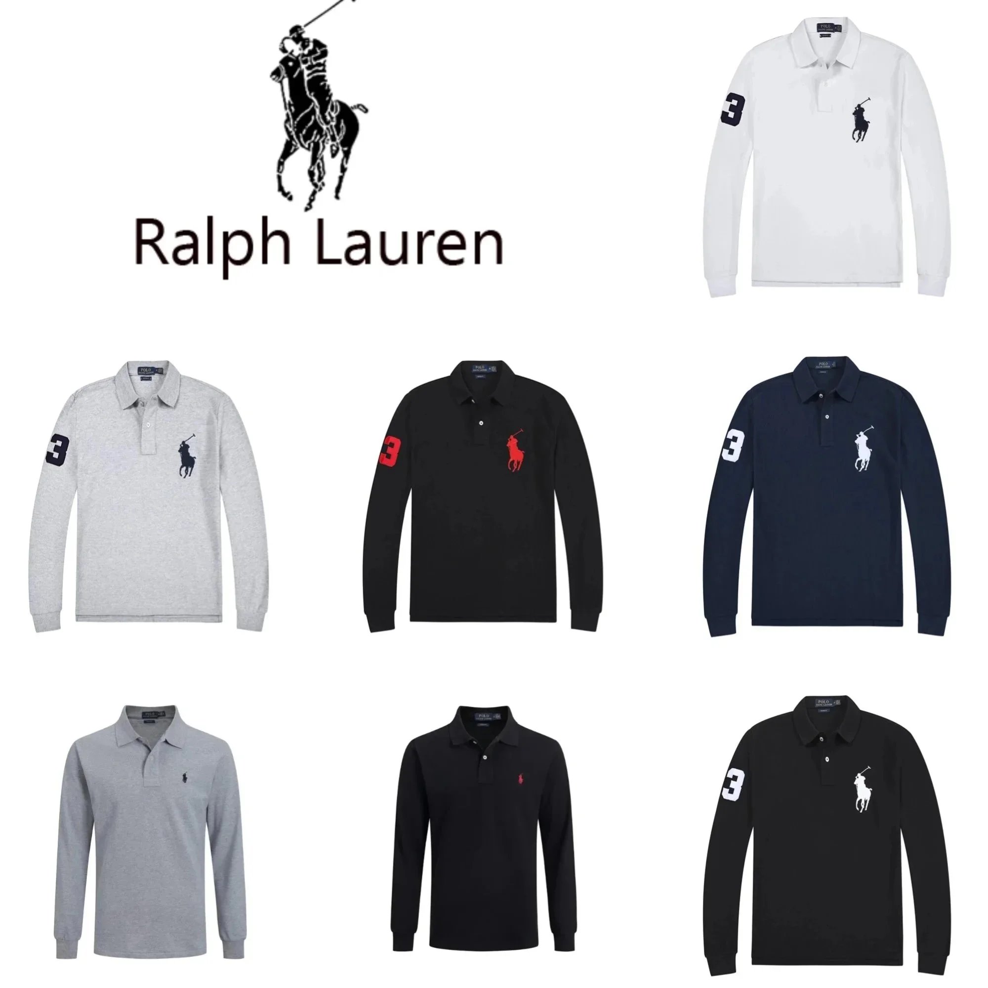 Ralph Lauren Black Long Sleeve Polo