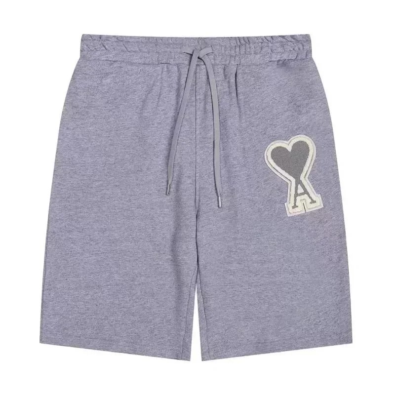 AMI Paris Heart Logo Embroidered Navy Shorts - 5