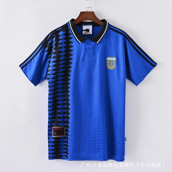 Argentina National Team 1994 Away Jersey Blue Black Patterned Soccer Jersey - 1