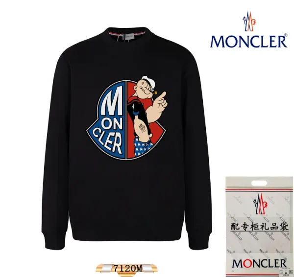 Moncler x Popeye Graphic Print Black Hoodie - 1