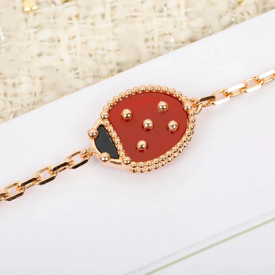 Van Cleef & Arpels Alhambra Double Motif Drop Earrings Red and Tiger's Eye Gold Earrings - 4