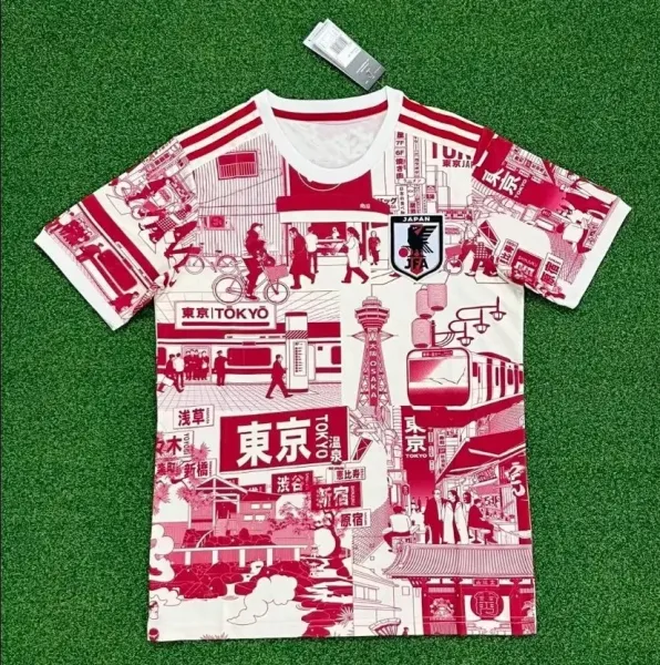Adidas x Japan National Team Tokyo Cityscape Red-White Jersey - 1