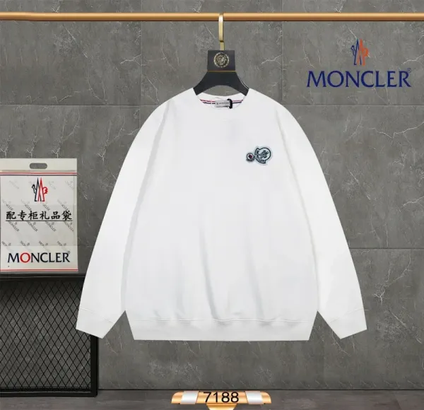 Moncler Logo-Embroidered White Hoodie - 1