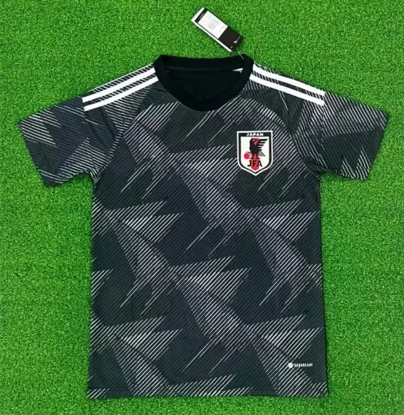 Japan National Team 2022 Away Jersey Black/White Stripe Jersey - 1